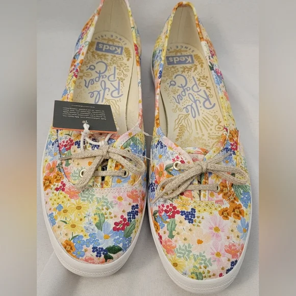 NWOT Rifle Paper Co. Keds Multicolor Floral Canvas Shoes Size 11 - Picture 1 of 9